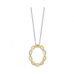 10KT White & Yellow Gold & Diamond Stunning Neckwear Pendant  - 1/6 ctw