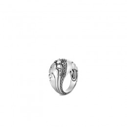 Lahar Dome Ring in Silver with Diamonds