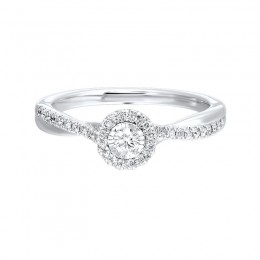14KT White Gold & Diamond Sparkle Fashion Ring  - 1/4 ctw