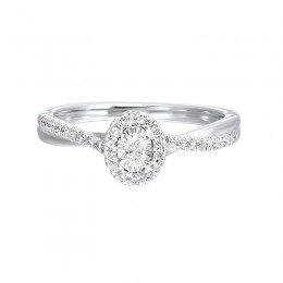14KT White Gold & Diamond Sparkle Engagement Ring  - 1/4 ctw