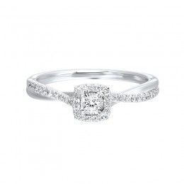 14KT White Gold & Diamond Sparkle Engagement Ring  - 1/4 ctw