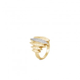 Classic Chain Spear Ring with Diamonds