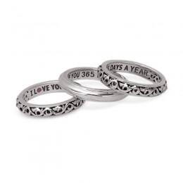 Sterling Silver Smooth "I Love You 365 Days a Year" Ring