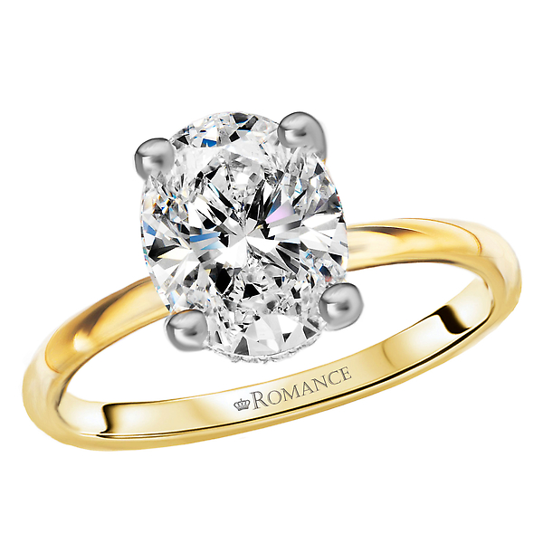 Diamond Hidden Halo Two-Tone Engagement Ring