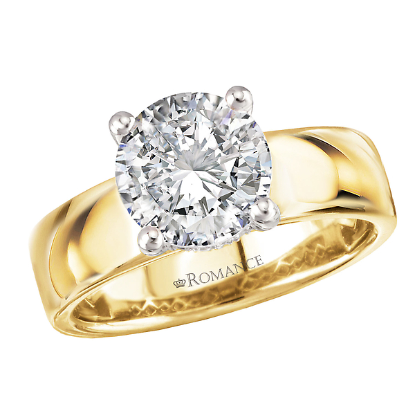 Bold Band Semi-Mount Diamond Engagement Ring
