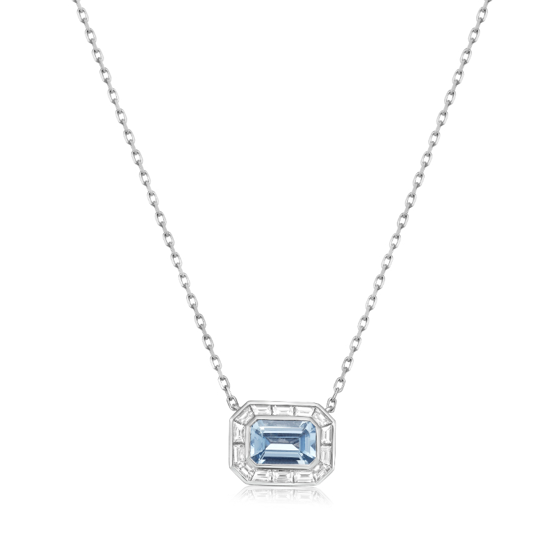 Aquamarine and Diamond Pendant