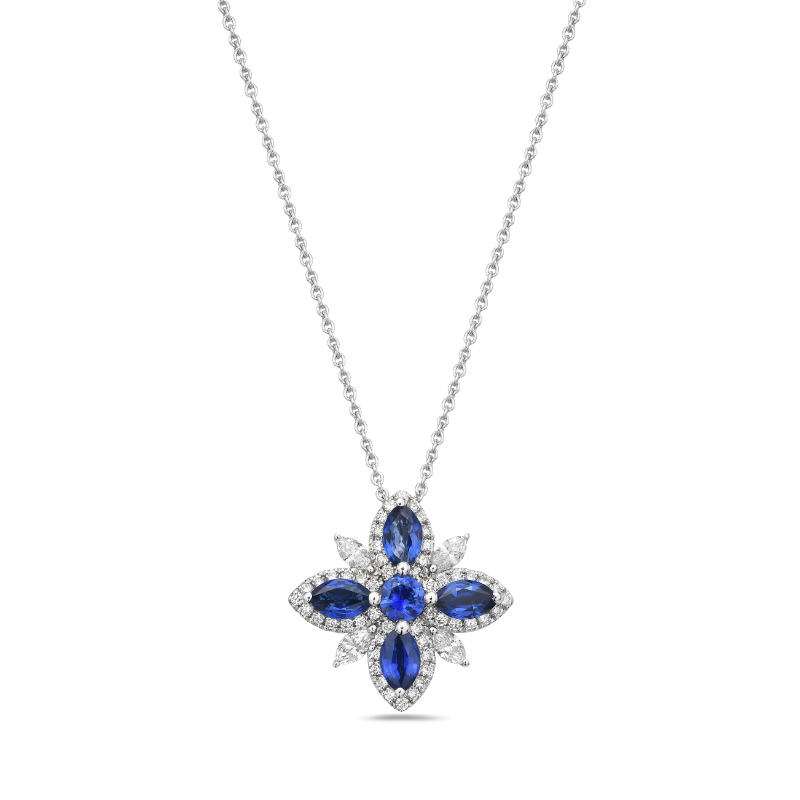 Sapphire and Diamond Prec Pastel Pend
