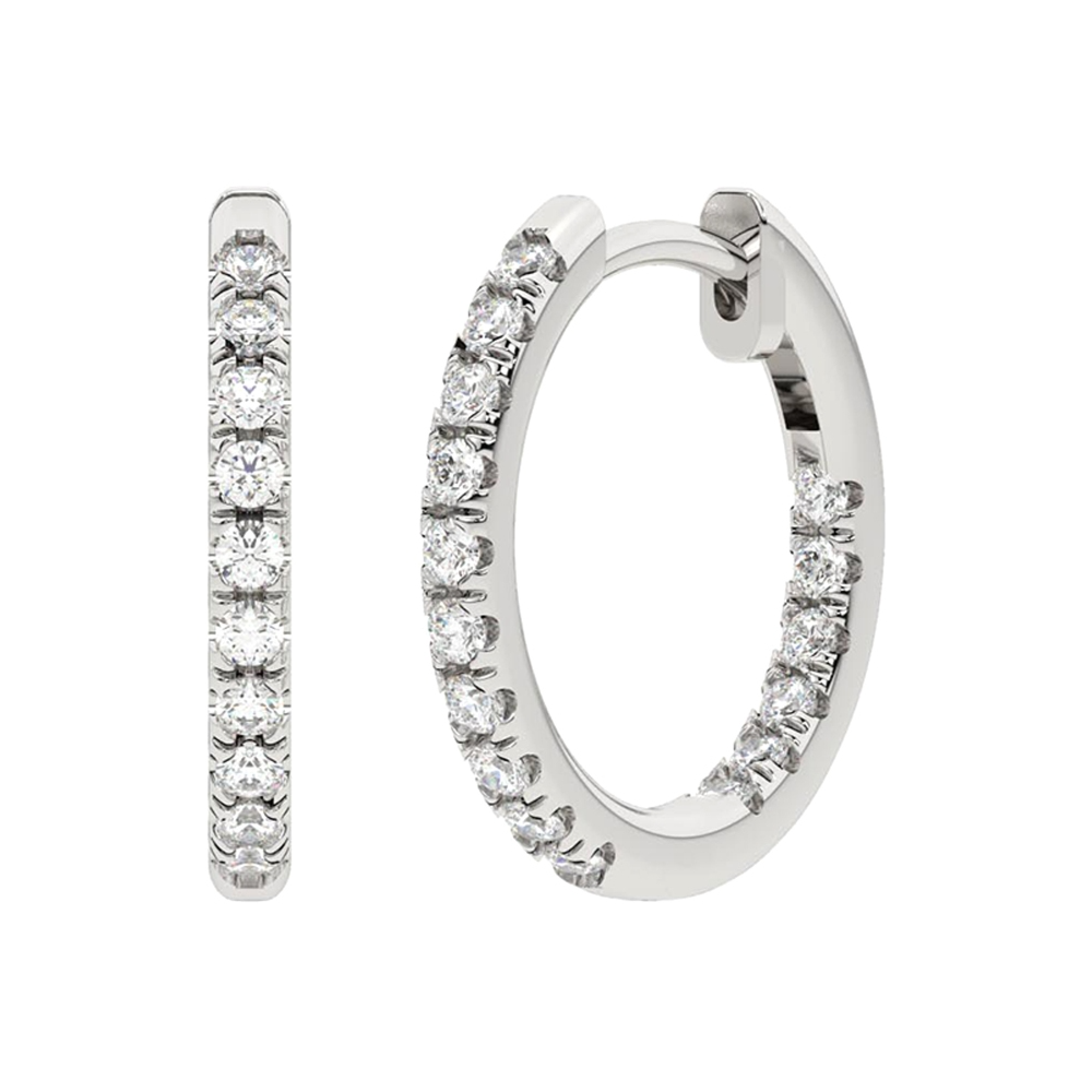 Lab Grown 14Kt White Gold Diamond 1/2Ctw Earring