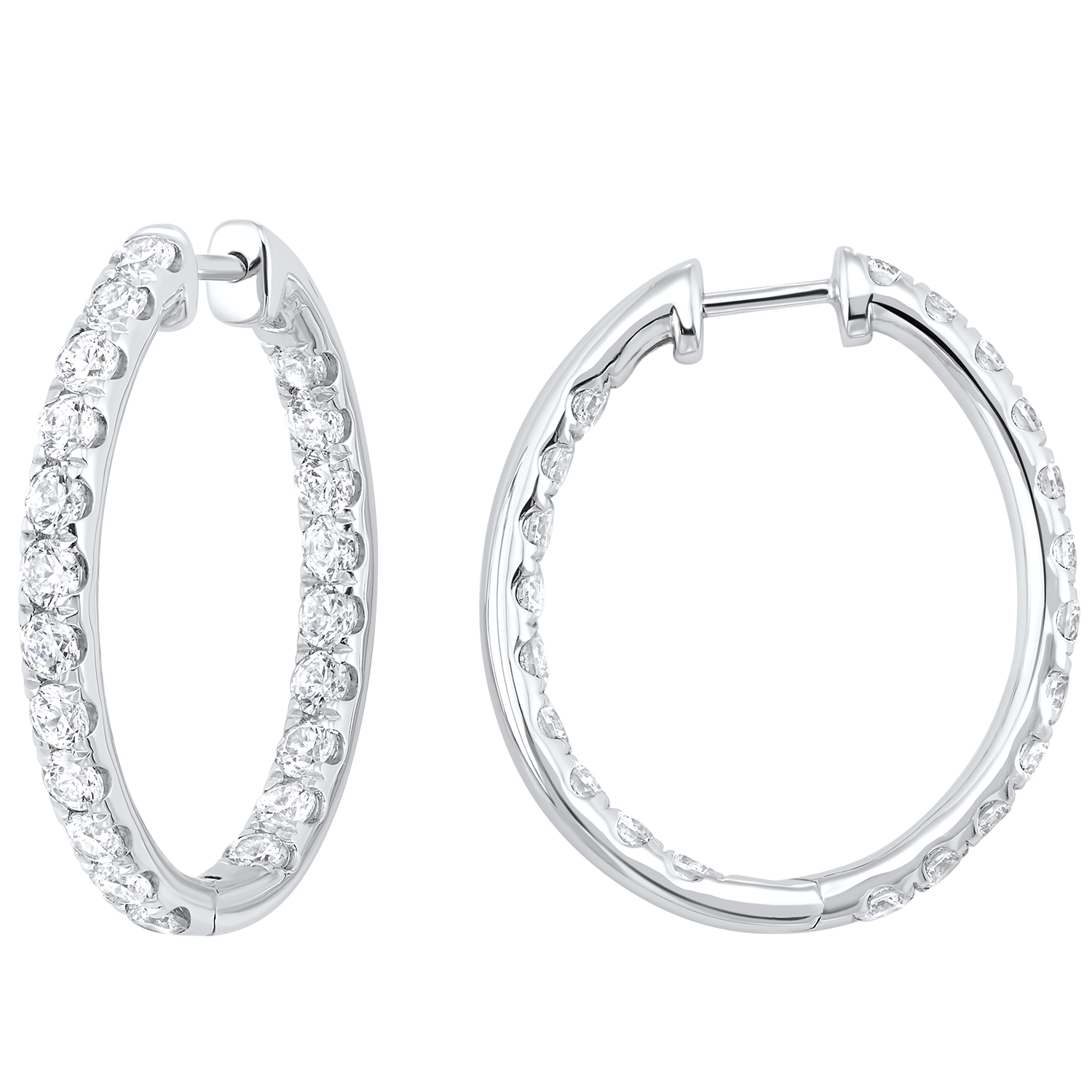 Lab Grown 14Kt White Gold Diamond 3Ctw Earring