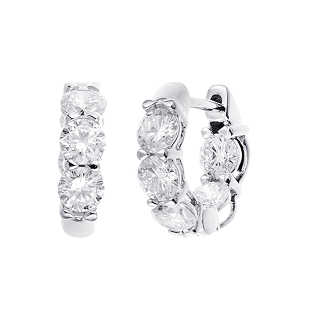 Lab Grown 14Kt White Gold Diamond 2 1/10Ctw Earring