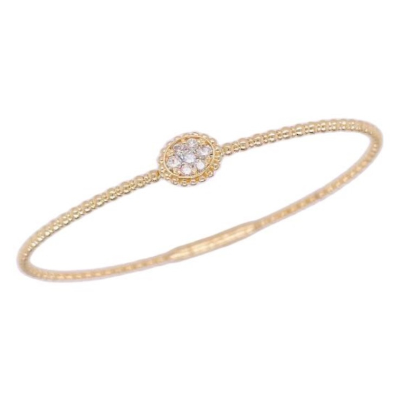 .25Ctw Diamond Flex Bangle 14K Yellow Gold
