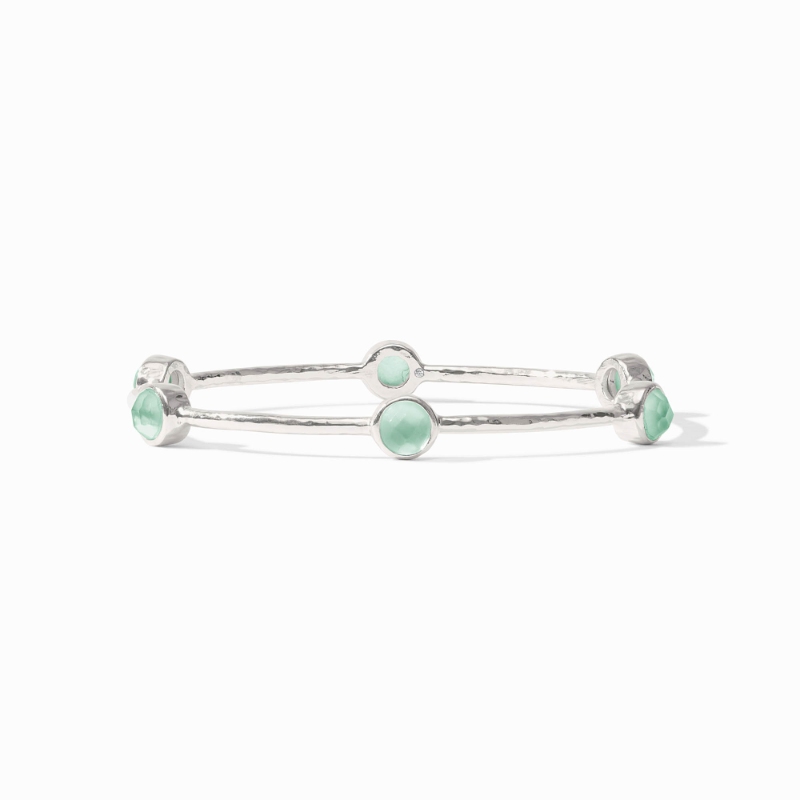 Julie Vos Silver Aquamarine Milano Luxe Bangle