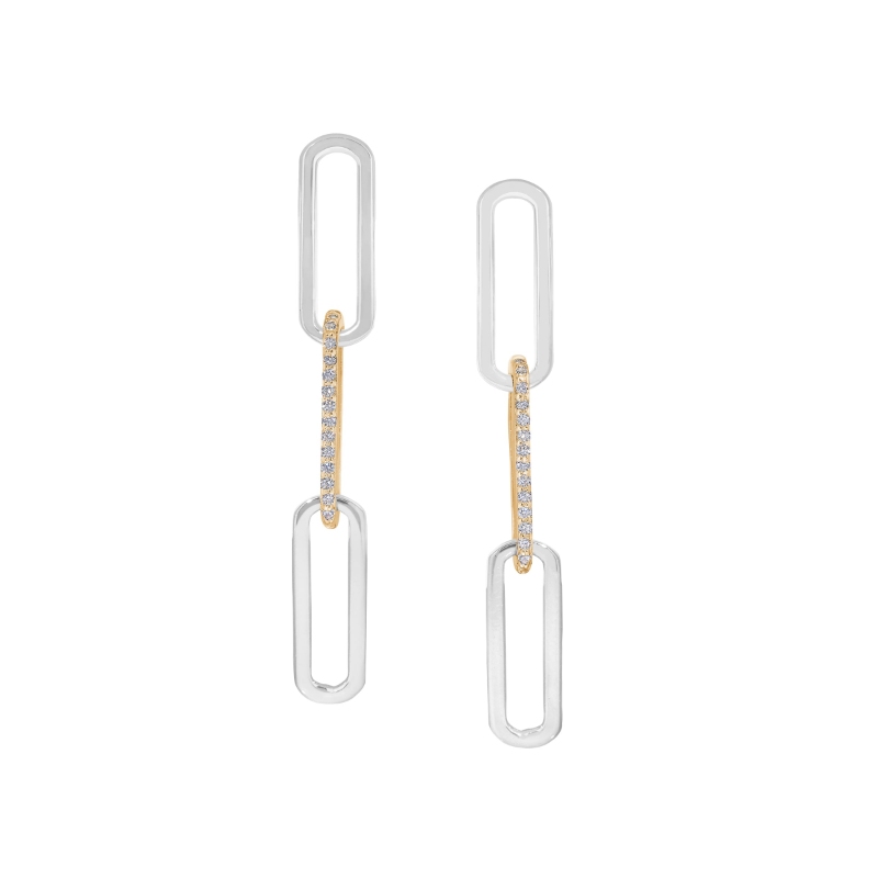 Two Tone Paperclip Earrings