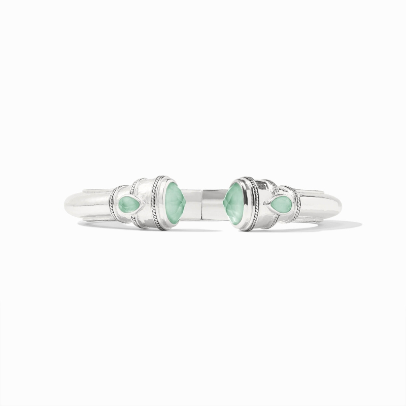 Julie Vos Silver Aquamarine Cannes Demi Cuff