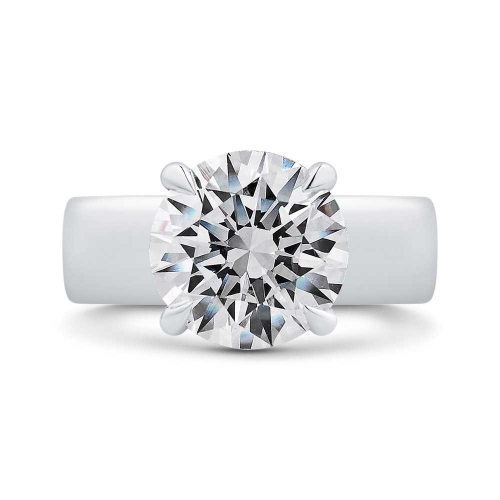 14K White Gold Diamond Engagement Ring (Semi-Mount)
