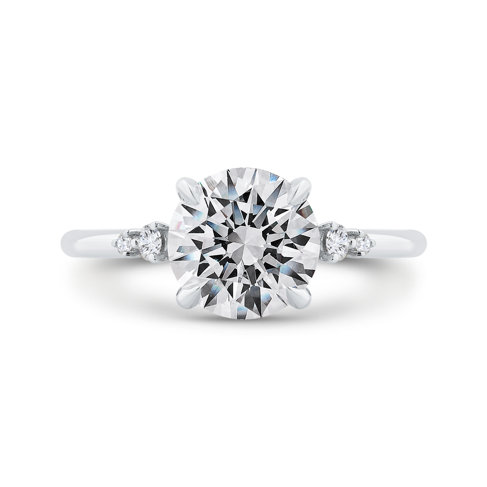 14K White Gold Diamond Engagement Ring (Semi-Mount)