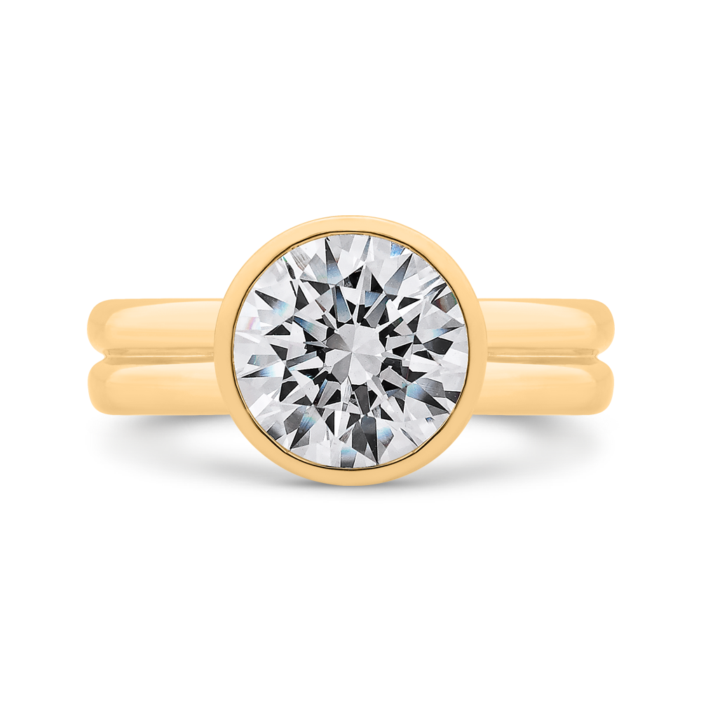 14K Yellow Gold Diamond Engagement Ring (Semi-Mount)