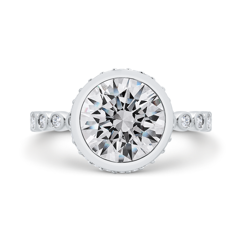 14K White Gold Diamond Engagement Ring (Semi-Mount)