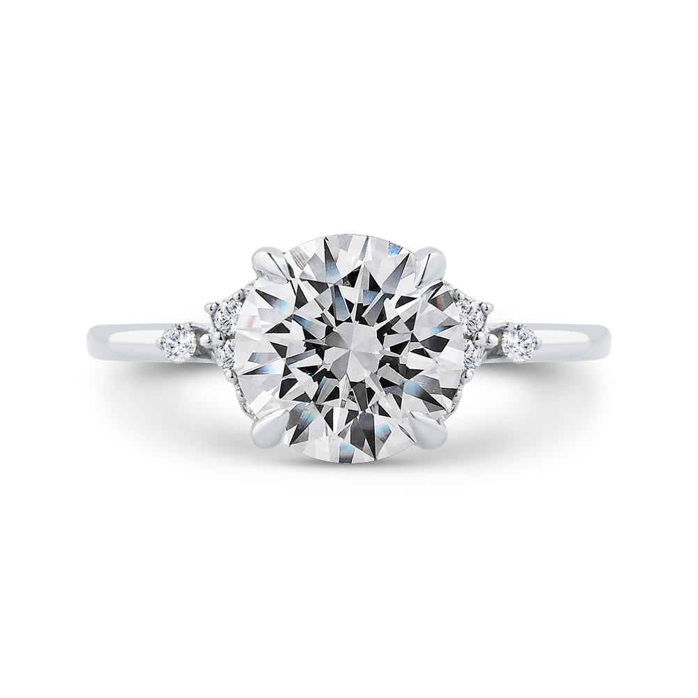 14K White Gold Diamond Engagement Ring (Semi-Mount)