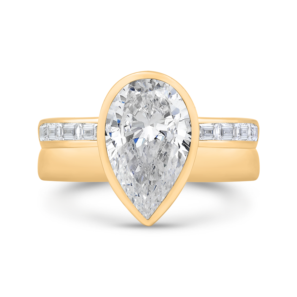 14K Yellow Gold Diamond Engagement Ring (Semi-Mount)