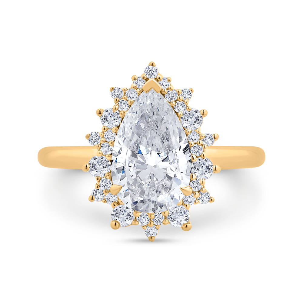 14K Yellow Gold Diamond Engagement Ring (Semi-Mount)