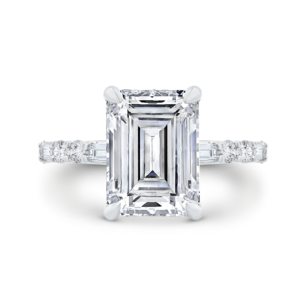14K White Gold Diamond Engagement Ring (Semi-Mount)