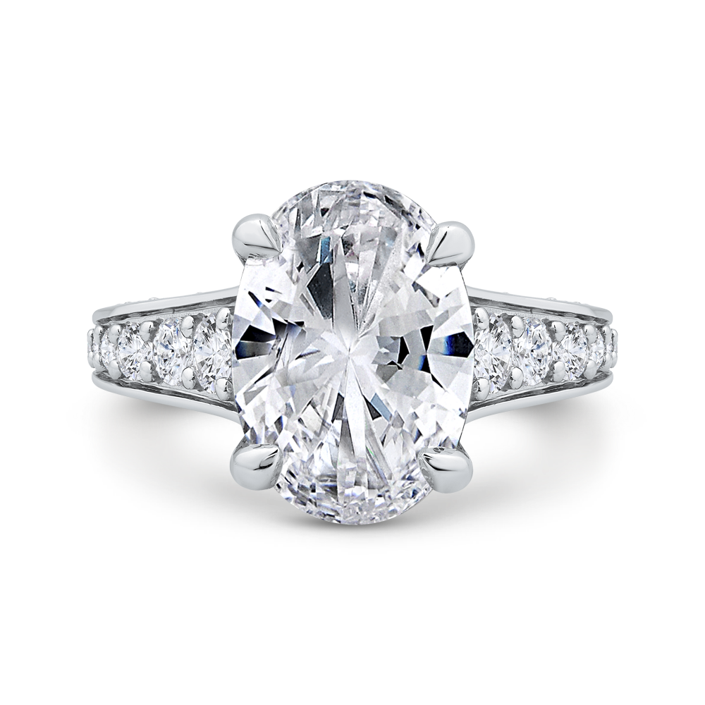 14K White Gold Diamond Engagement Ring (Semi-Mount)