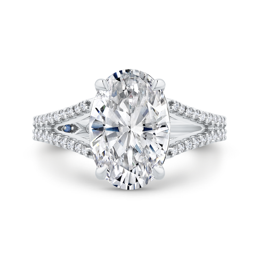 14K White Gold Diamond Engagement Ring (Semi-Mount)