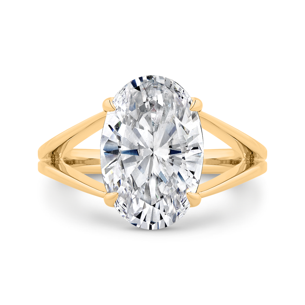 14K Yellow Gold Diamond Engagement Ring (Semi-Mount)
