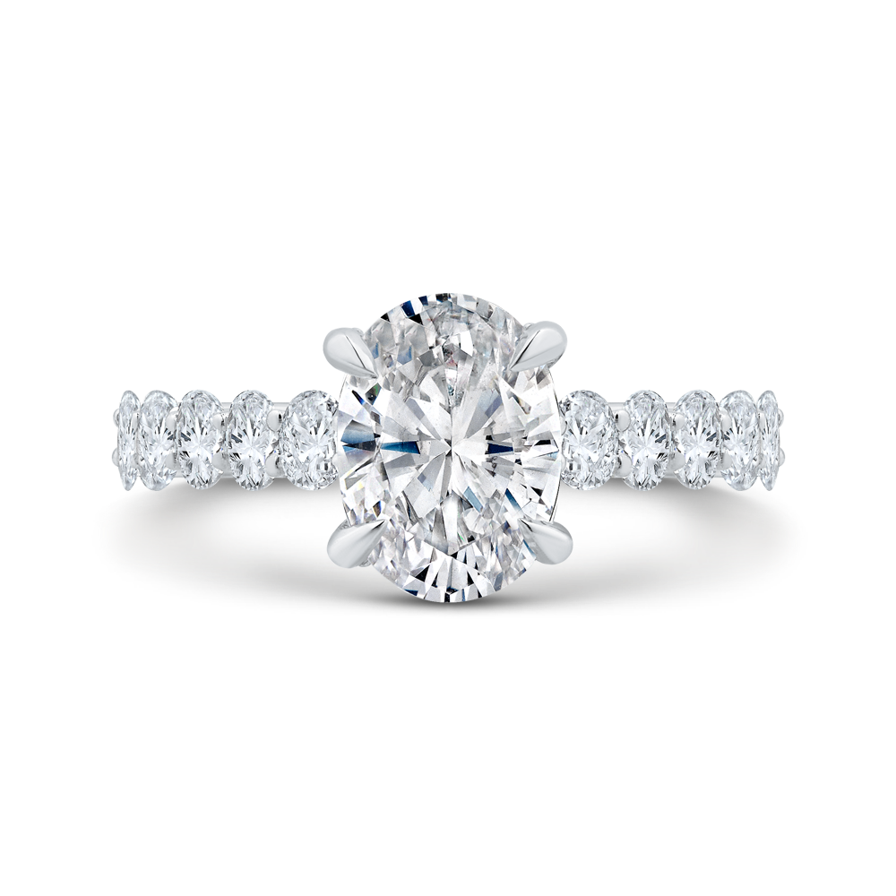 14K White Gold Diamond Engagement Ring (Semi-Mount)