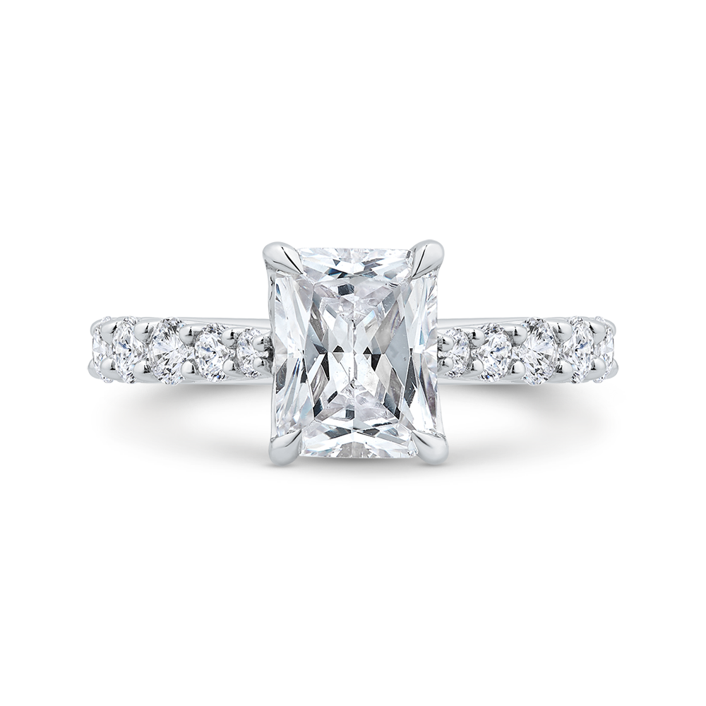 14K Yellow Gold Radiant Cut Diamond Engagement Ring (Semi-Mount)