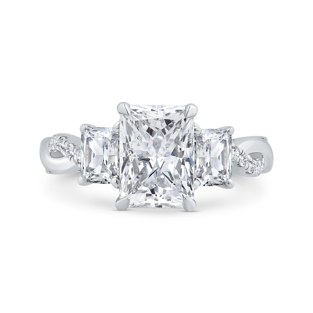14K White Gold Diamond Engagement Ring (Semi-Mount)