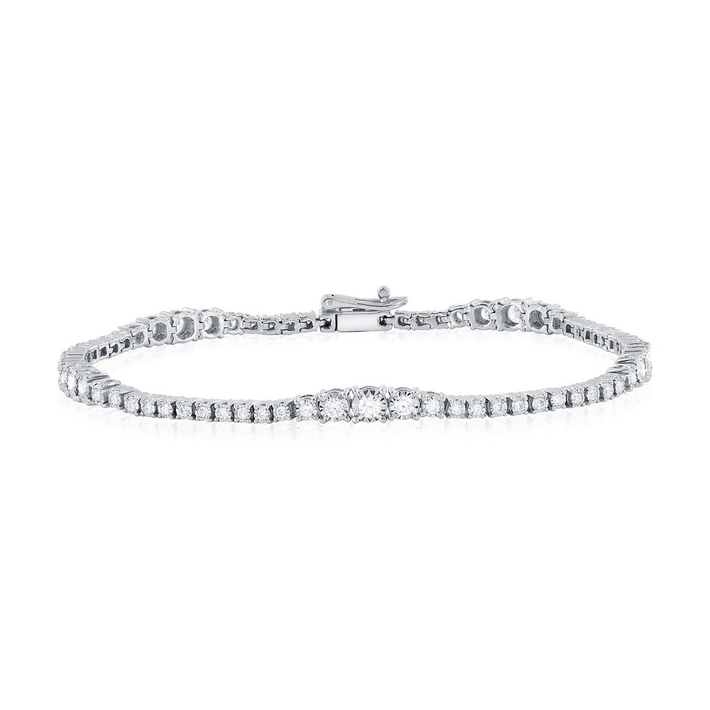 1.19Ct Lab Diamonds Silver Tennis Bracelet