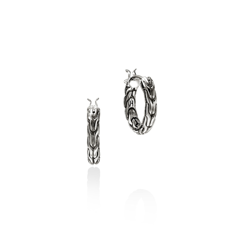 Silver Chain Hoops 14Mm
