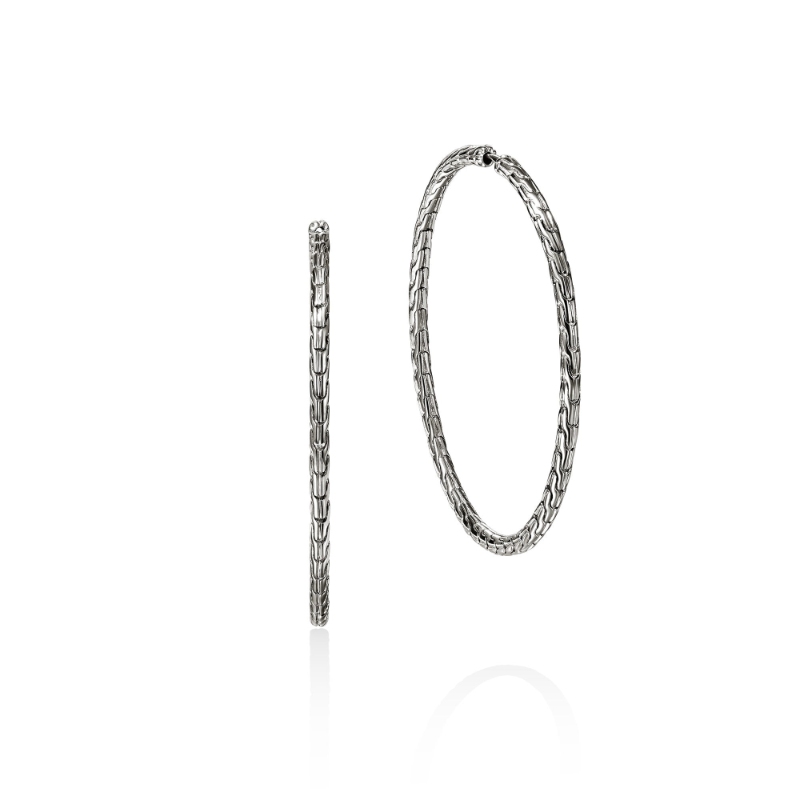 Silver 50Mm Hoops