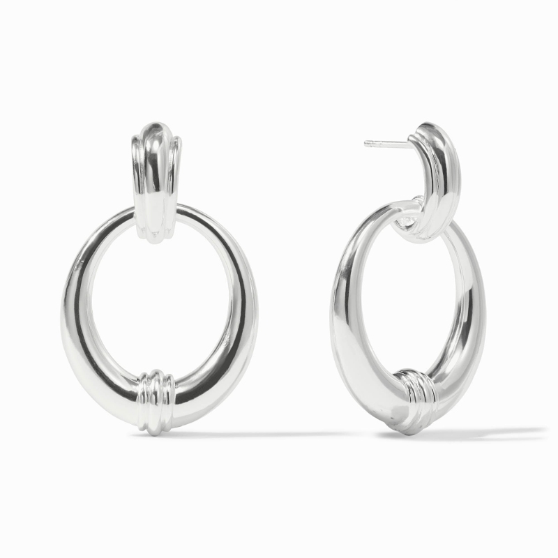 Julie Vos Silver Portofino Door Knocker Earrings