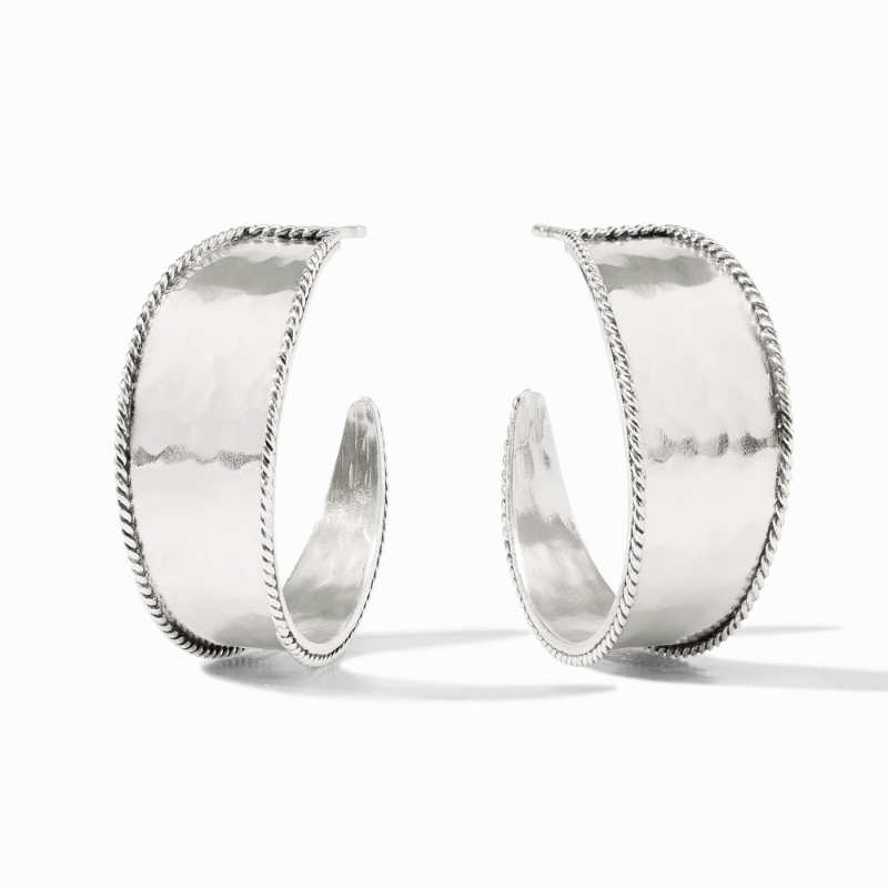 Julie Vos Silver Medium Savoy Hoops