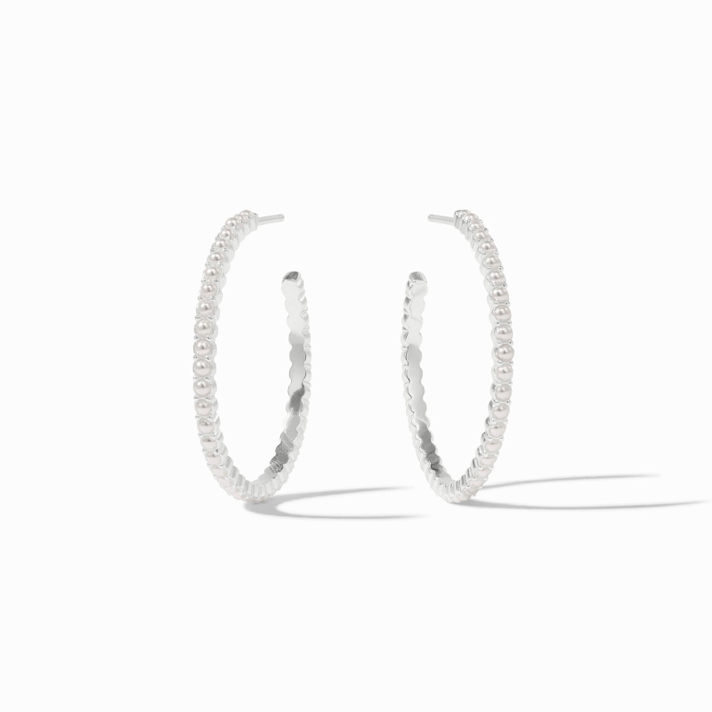 Julie Vos Silver Pearl Juliet Hoops