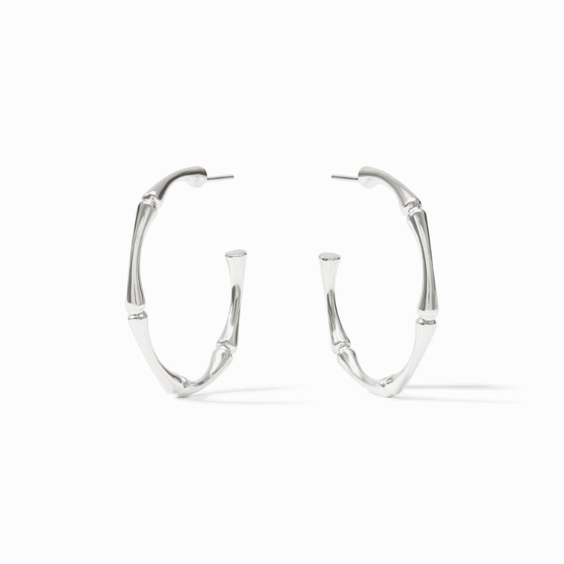 Julie Vos Silver Bamboo Hoops