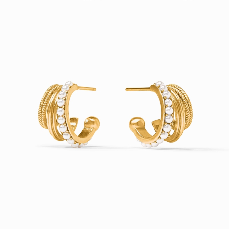 Julie Vos Pearl Hydra Triple Hoops