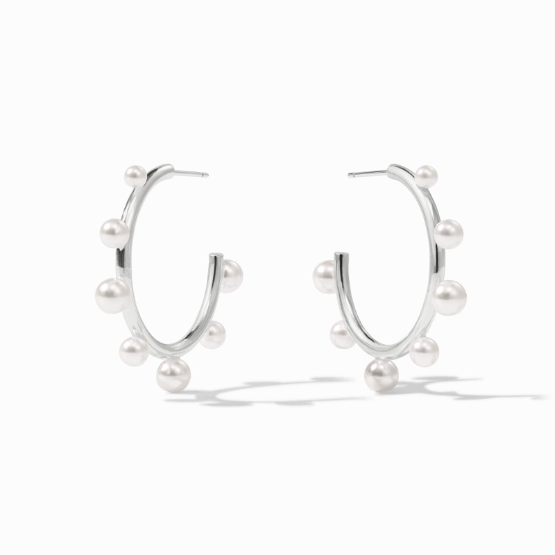 Julie Vos Silver Pearl Hydra Hoops