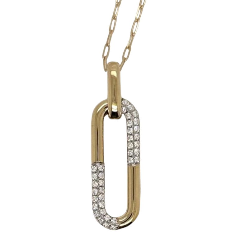 14K Yellow Gold Diamond Pendant