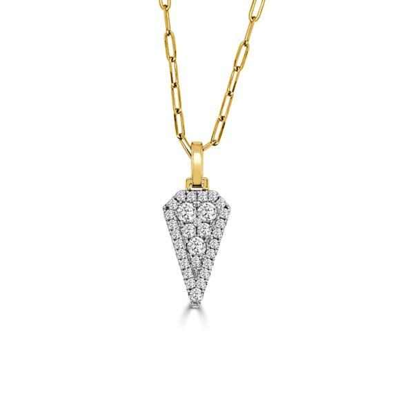 14K Yellow Gold Arrow Diamond Pendant