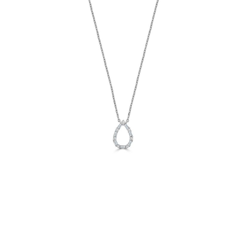 14K White Gold Diamond Pendant