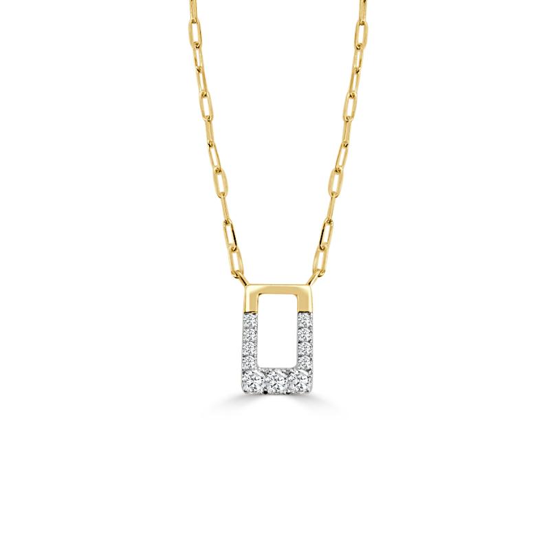 14K Yellow and White Gold Mini Diamond Pendant