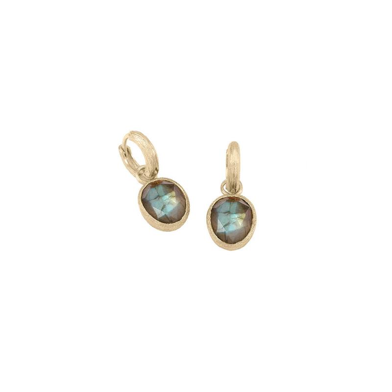 Hoop Earrings with Labradorite and 18K Gold Vermeil