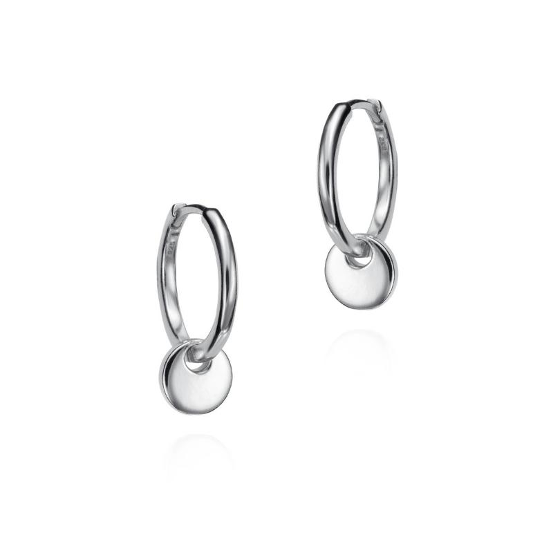 Hoop Earrings with Circle in 925 Sterling Silver