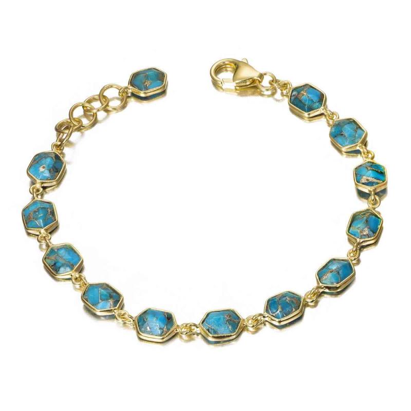 TURQUOISE Bracelet sterling silver/gold