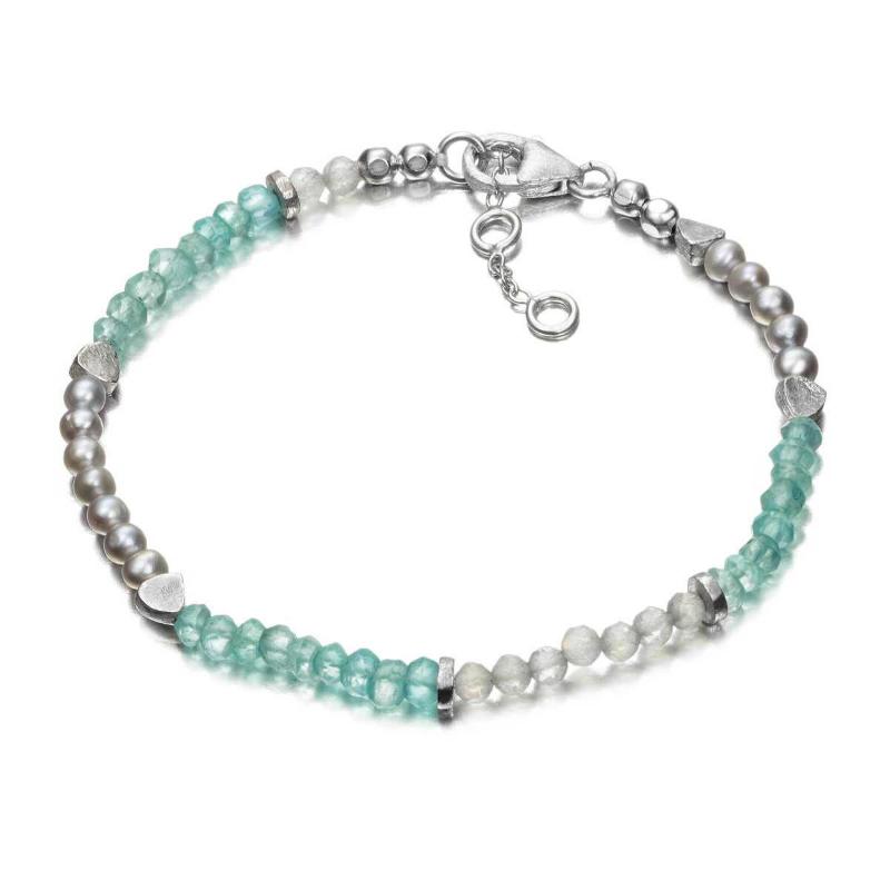 Bracelet with 18k gold vermeil over silver and natural gemstones
