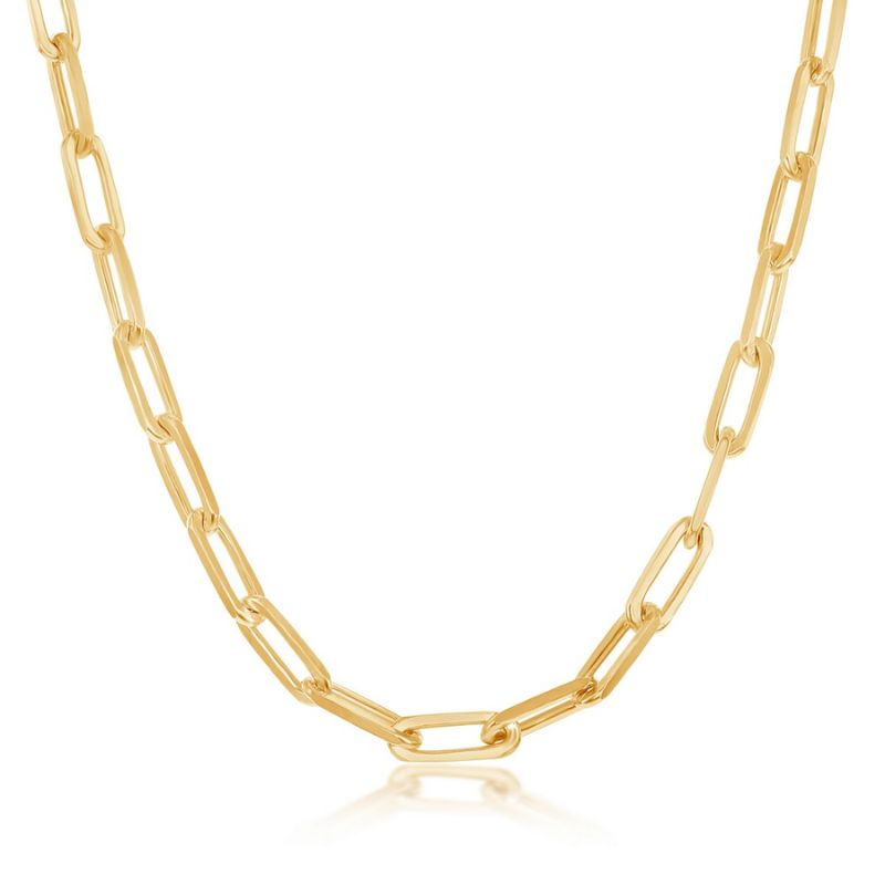 22" 5.5mm Gold Plated Paperclip Chain